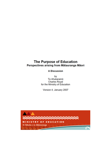 The Purpose of Education: Perspectives from Mātauranga Māori